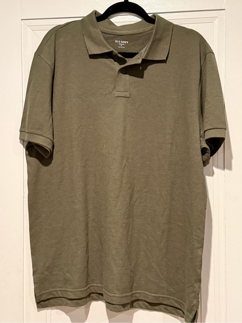 Old Navy Men's Olive Polo Shirt - Classic Short Sleeve